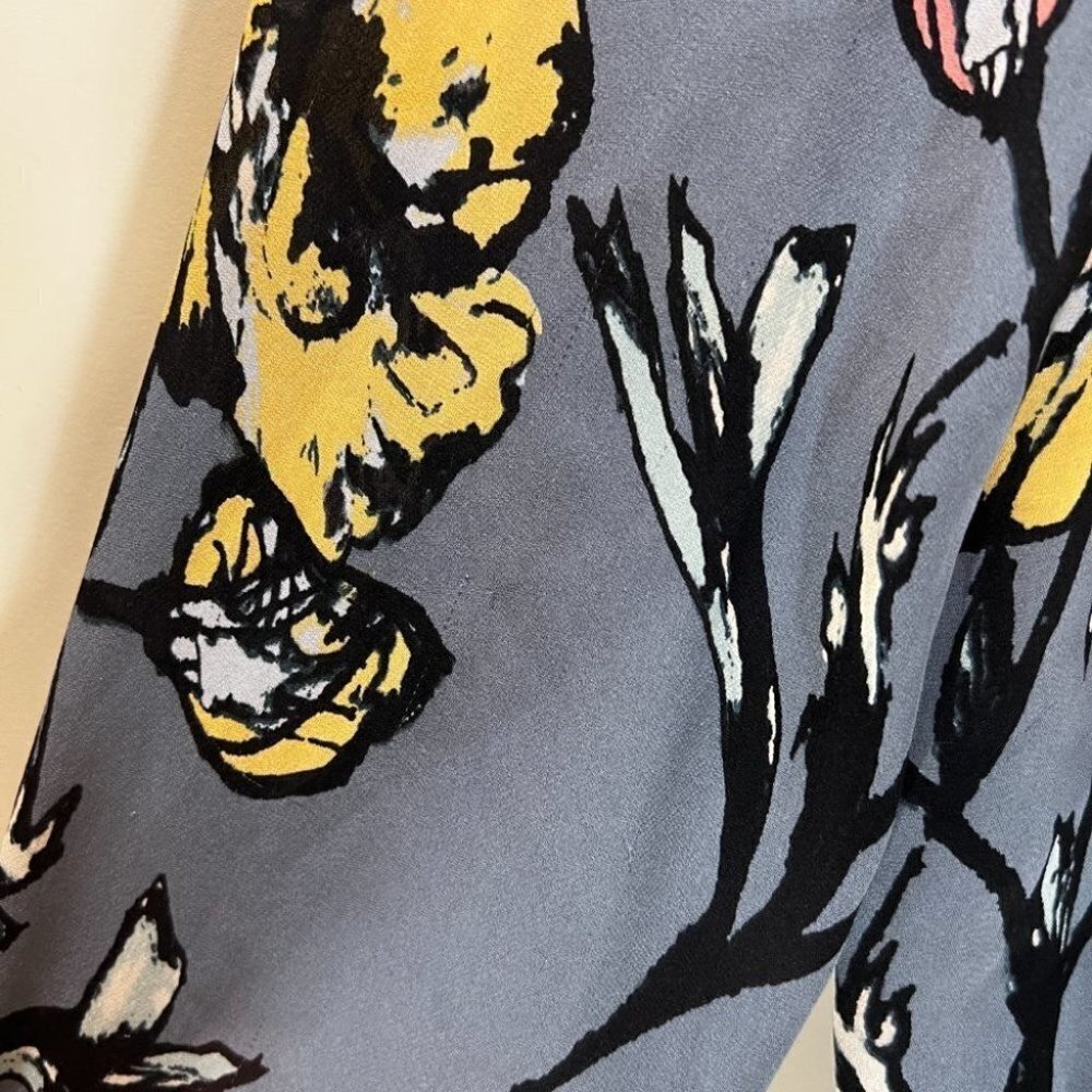 Ramy Brook Gray Blue Floral Milene Dress $465 - Picture 10 of 14